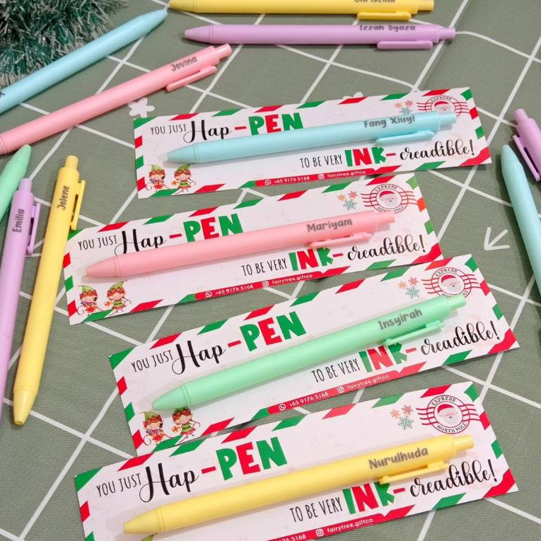 

Pastel Pen custom nama | pen engrave name for christmas day gift kado natal