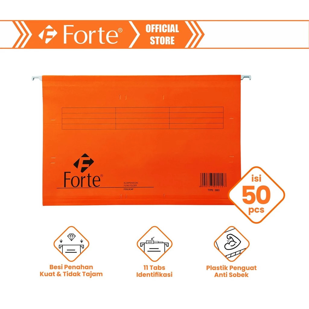 

HANGING MAP / MAP GANTUNG FORTE FOLIO ORANGE ( 1 PACK 50 PCS ) # PROMO SALE TERLARIS MURAH MERIAH