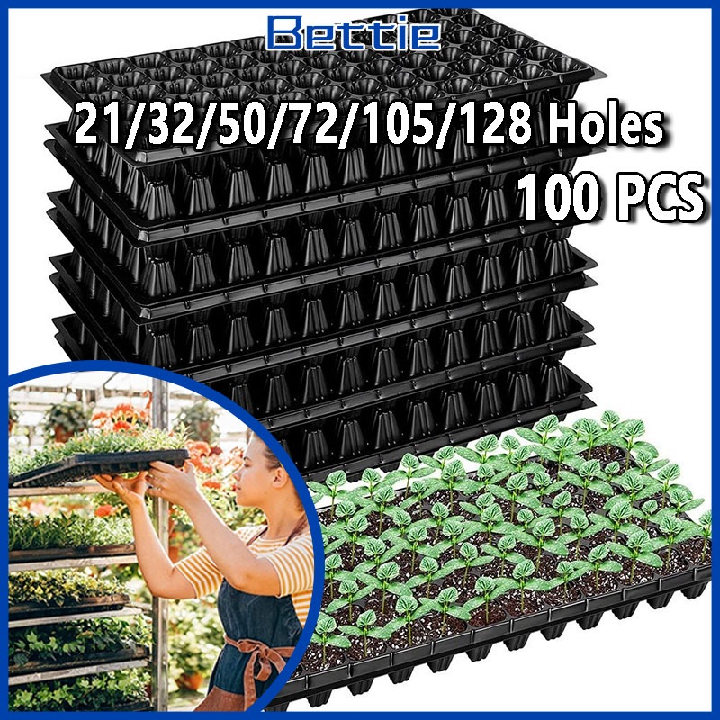 100pcs   21 / 32 / 50 / 72 / 105 / 128 / 200lubang pot tray semai bibit benih / pot bibit / seedling