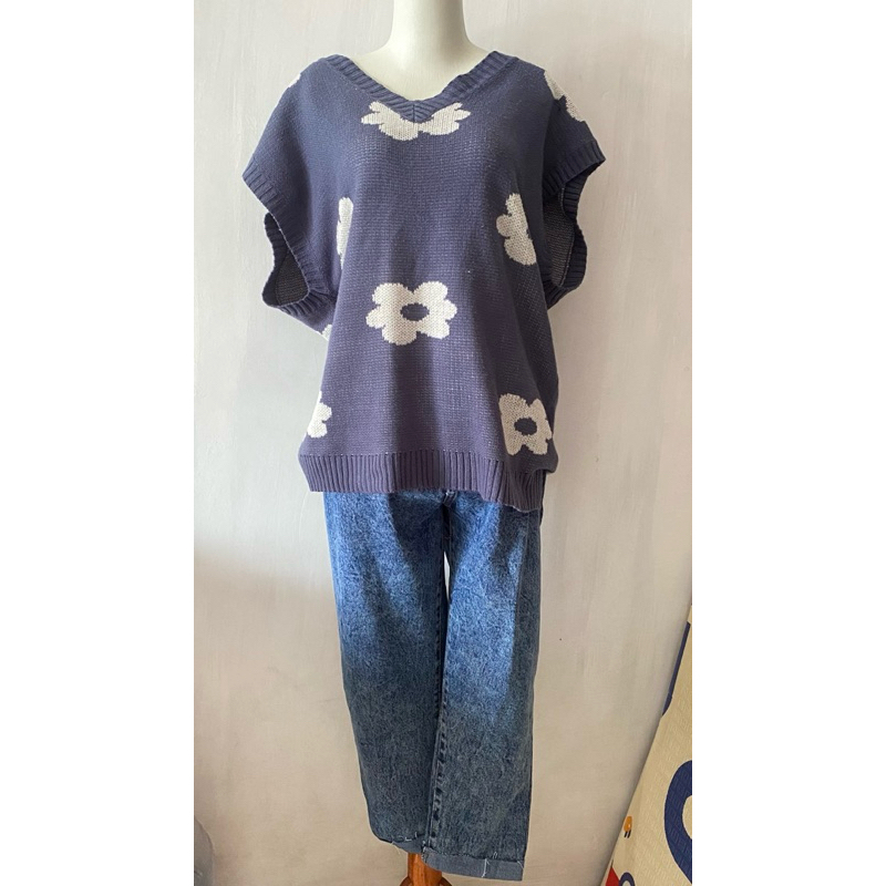 VEST OVERSIZE RAJUT TEBAL KOREAN STYLE