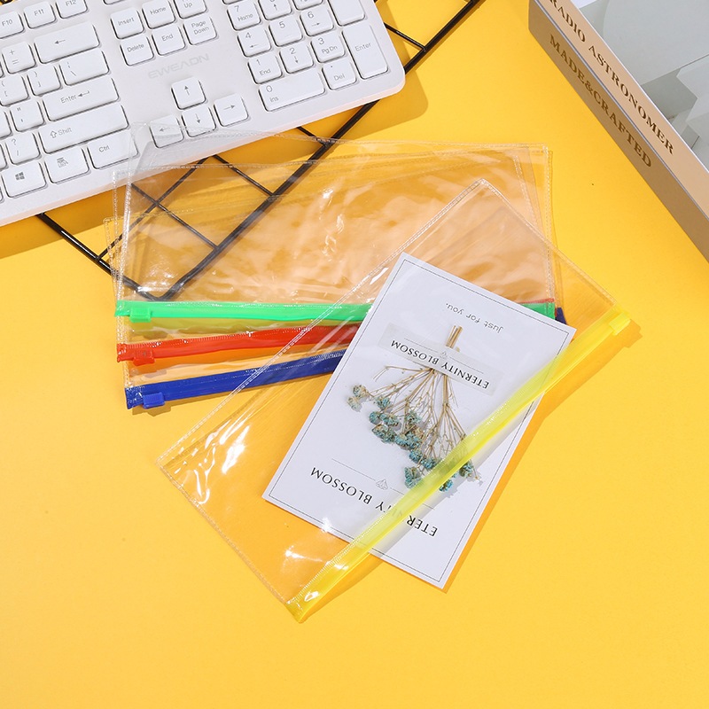 

ZIPPER POCKET B6 ZIP POCKET SLETING SERBAGUNA TEMPAT PENSIL TRANSPARAN MAP PLASTIK SLETING （Warna acak dikirimkan）