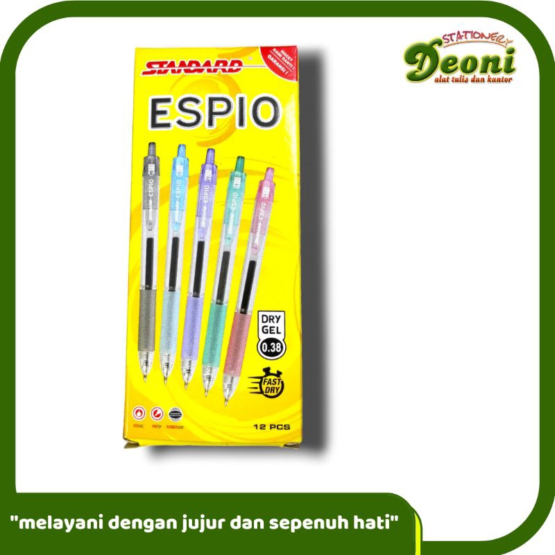 

Standard Gel Pen Pena Pulpen Espio 0.38mm Hitam 1pcs