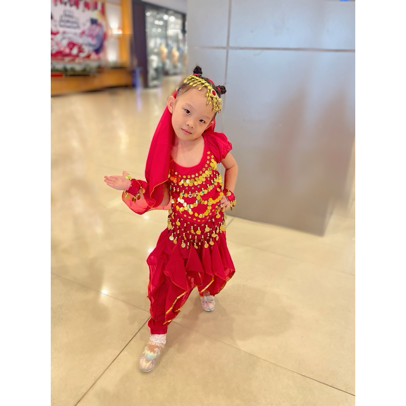 KOSTUM INDIA ANAK PEREMPUAN - BAJU INDIA ANAK - BAJU KOSTUM INDIA ANAK PEREMPUAN CELANA - PRELOVED