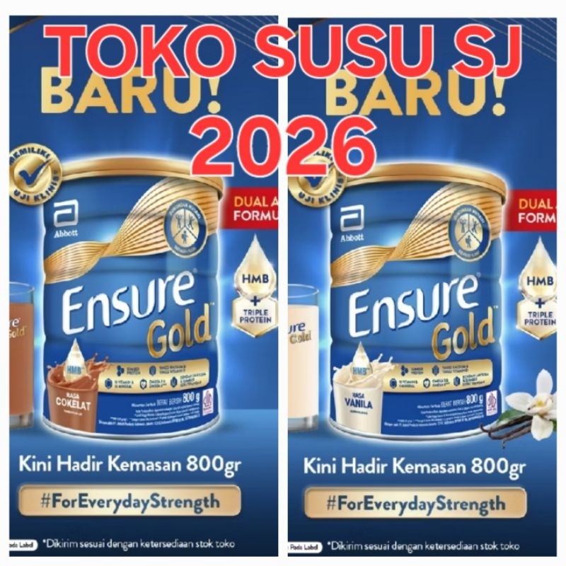 

ENSURE GOLD VANILA COKLAT 800 GRAM/800GR/dulu 850 gram/850gr