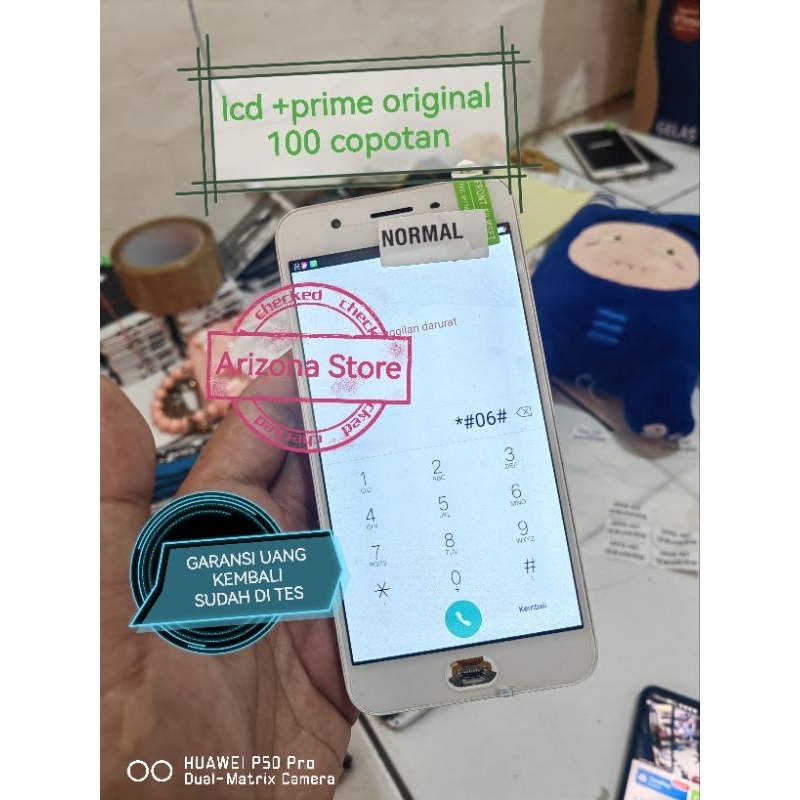 Lcd + Frame  Oppo F1S Copotan Ada minus nya tested Original 100%