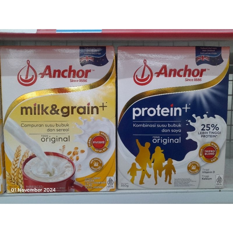 

Anchor Susu Bubuk Protein+ Original/milk & grain 350G