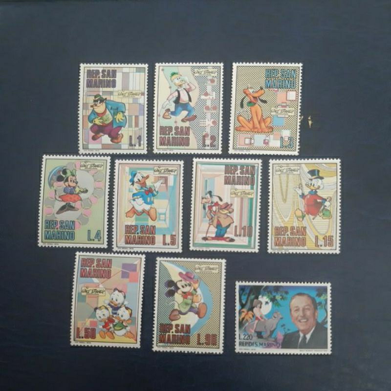 

Perangko Walt Disney Rep San Marino set 10 prangko