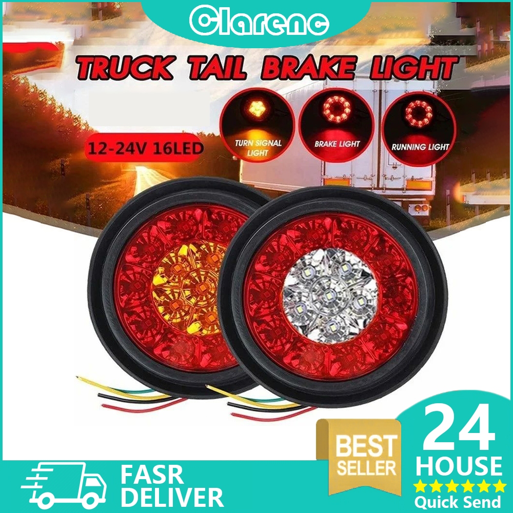 2pcs/Lampu stop truk/lampu rem lampu bulat truk/lampu rem truk 24 volt