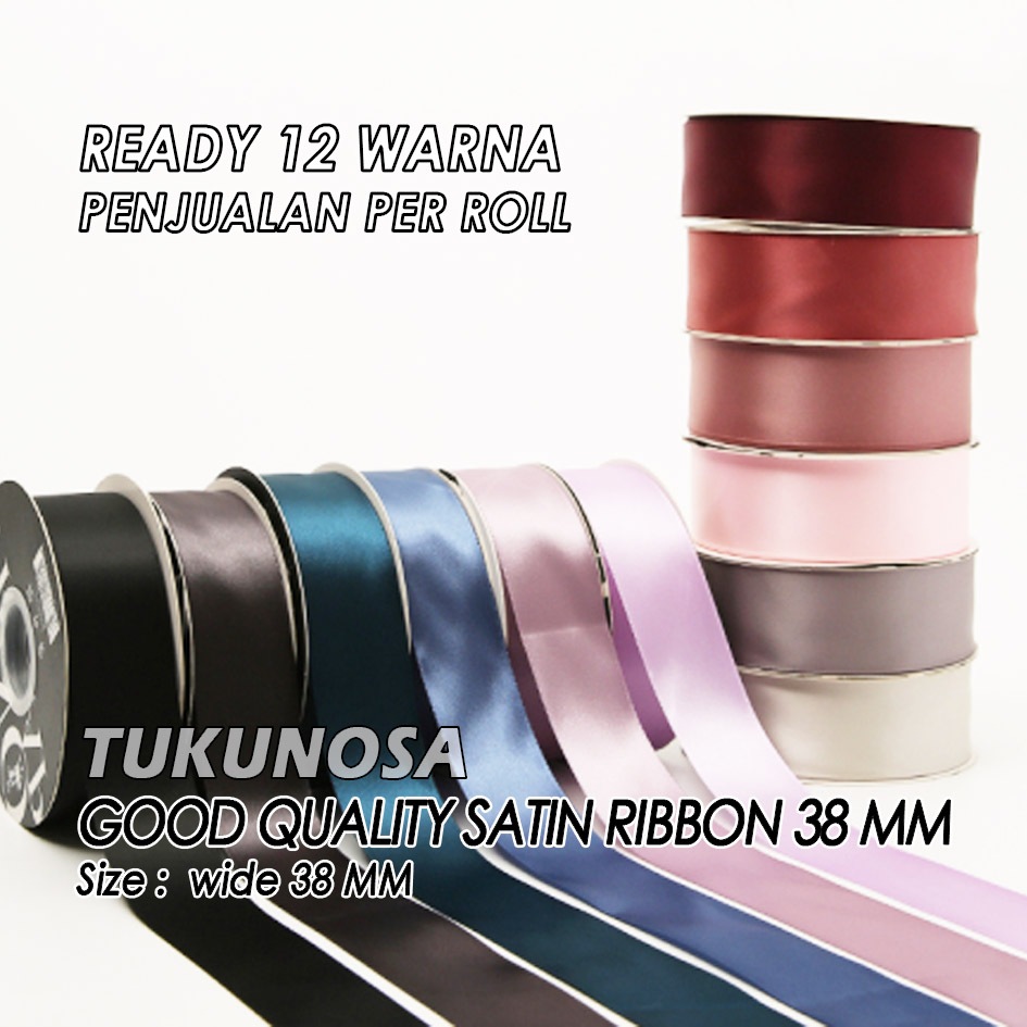 

PERROLL GOOD QUALITY SATIN RIBBON 38 MM [15 YARD] PITA KADO SATIN PREMIUM 3,8 CM SINGLE FACE POLYESTER RIBBON