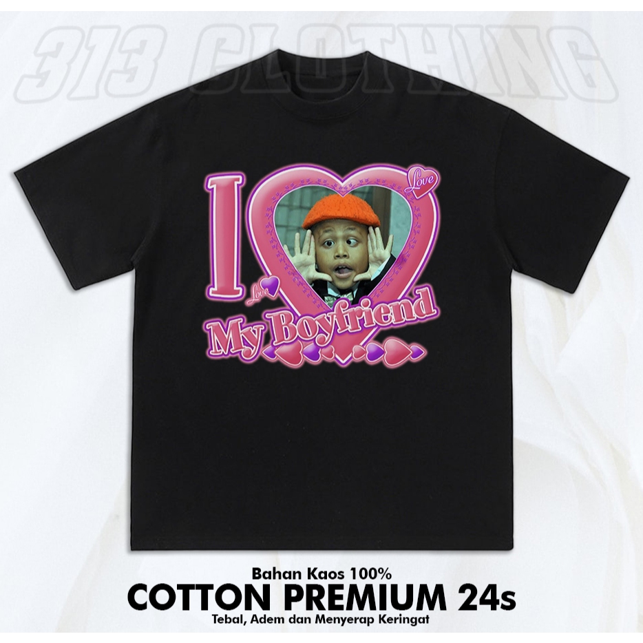 T-Shirt Kaos Custom Foto I Love My Boyfriend / Baju Kaos I Love My Boyfriend Custom Foto