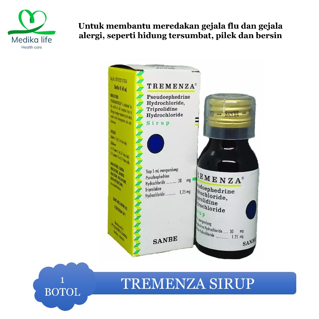 TREMENZA SIRUP 60 mL - Sirup Obat Flu Obat pilek anak dan hidung tersumbat