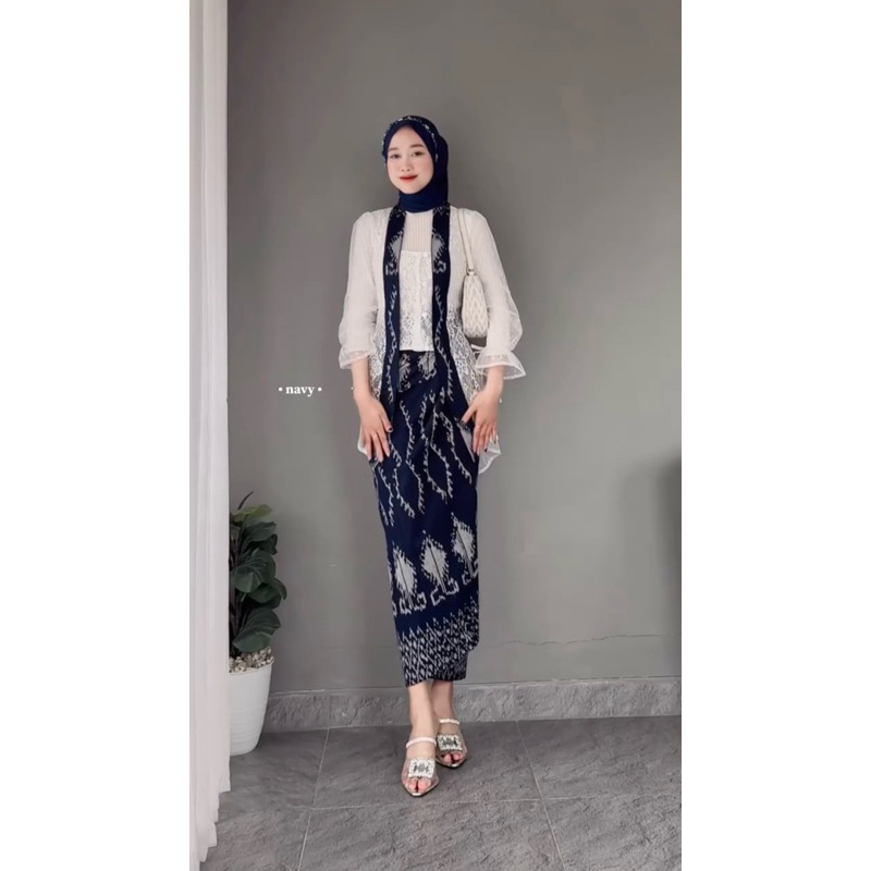 DRES PUSPA NAVY Baju Couple,Kondangan Outfit Tenun