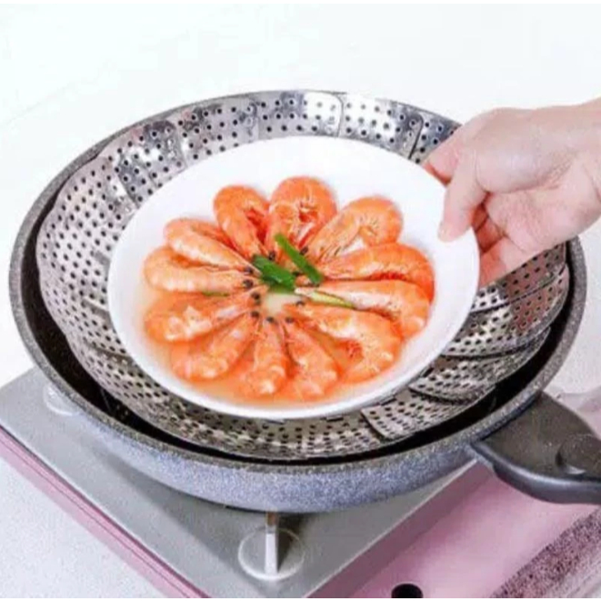 Kukusan Stainless Flexible (16 to 25cm) - Steamer Alat Kukus Serbaguna Alat kukus stainless