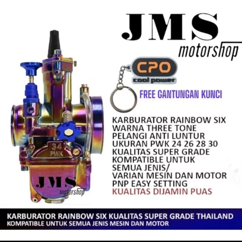 KALBURATOR PWK 28 30 32 34 PELANGI RAINBOW SIX POWER JET KARBU CPO SUDCO KEIHIN KARBU SPACY SPIN