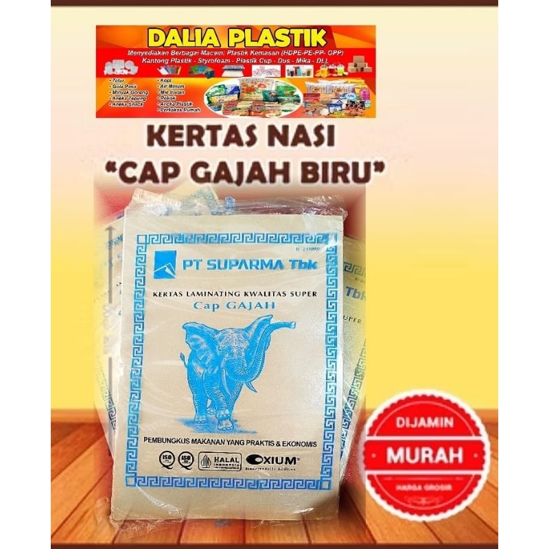Kertas Nasi Bungkus Coklat Cap Gajah Biru