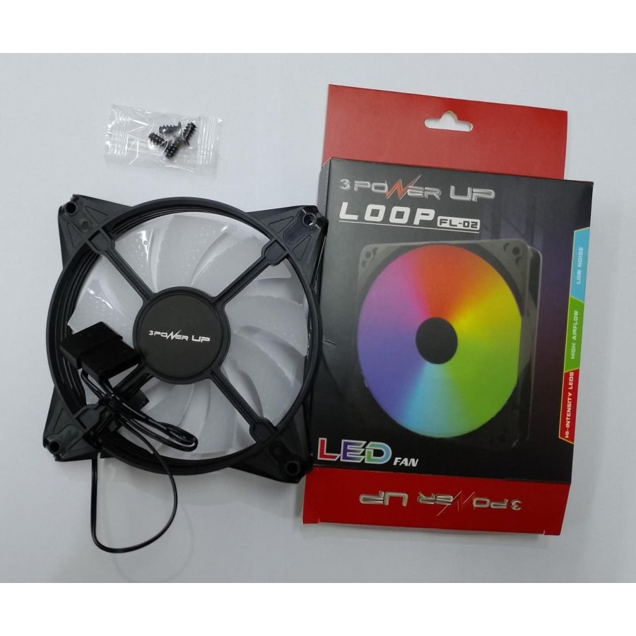 FAN Case POWER UP LOOP LED RGB Fixed Fan Casing 12cm 120mm