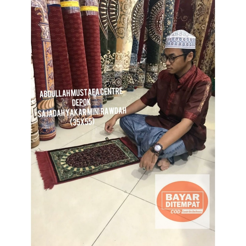 Sajadah Yakar Rawdah Mini 35 x 60 Asli Turkey | Sajadah Yakar Ruwdah Mini | Sajadah Rawdah