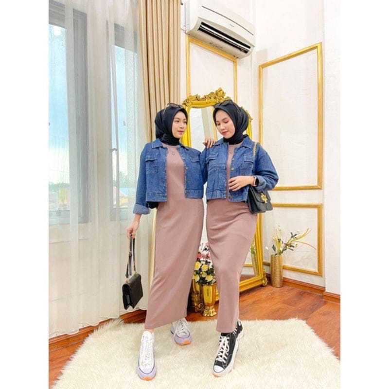 LONG DRESS INNER / DRESS RAJUT WANITA / INNER DRESS RAJUT / INNER TANPA LENGAN / DRESS KOREAN STYLE