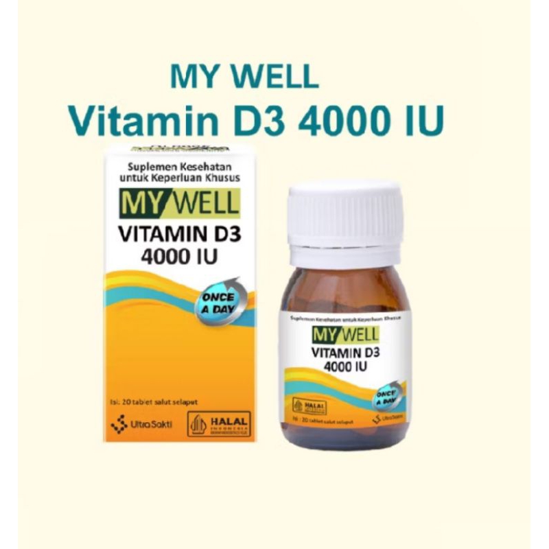 My Well Vitamin D3 4000 iu per botol multivitamin untuk lansia,ibu hamil dan menyusui