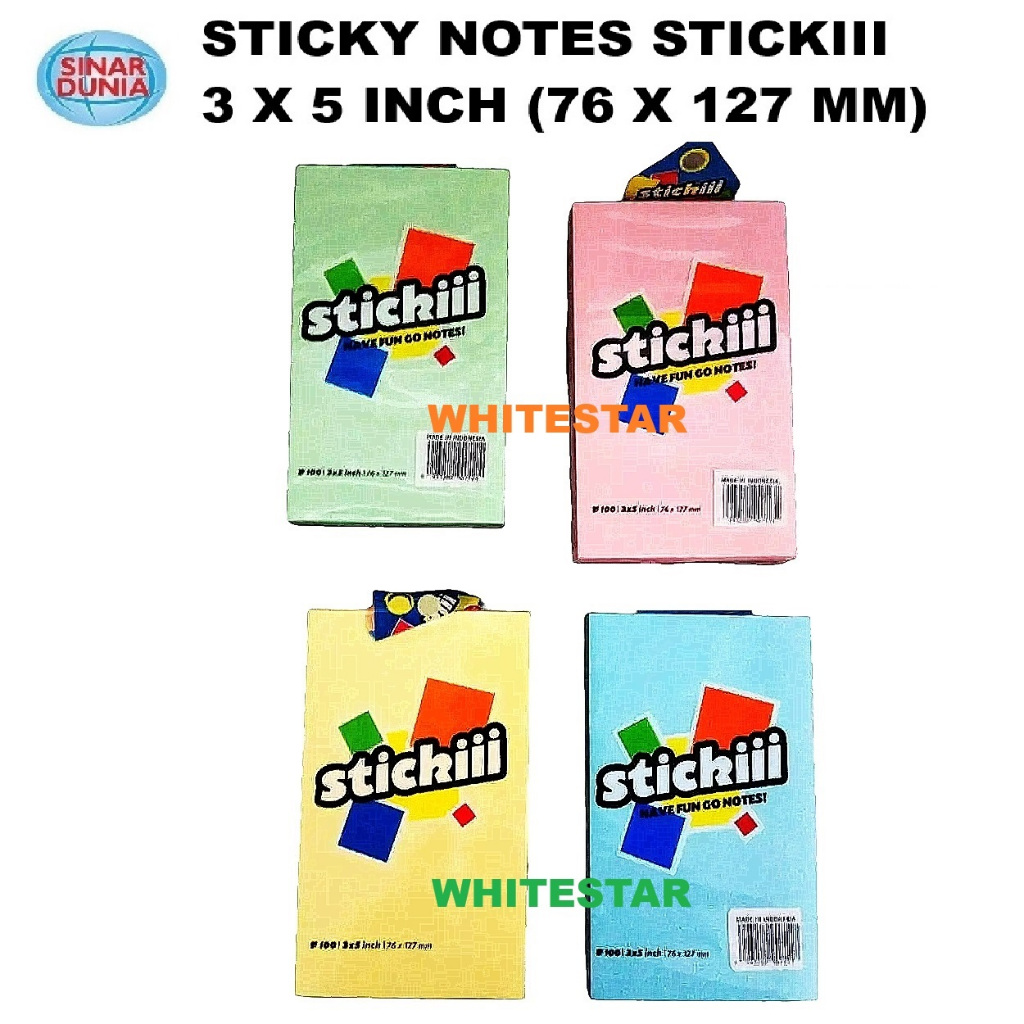 

sticky note stickiii 76 x 127 mm/ 3" x 5" inch pastel notes stickii