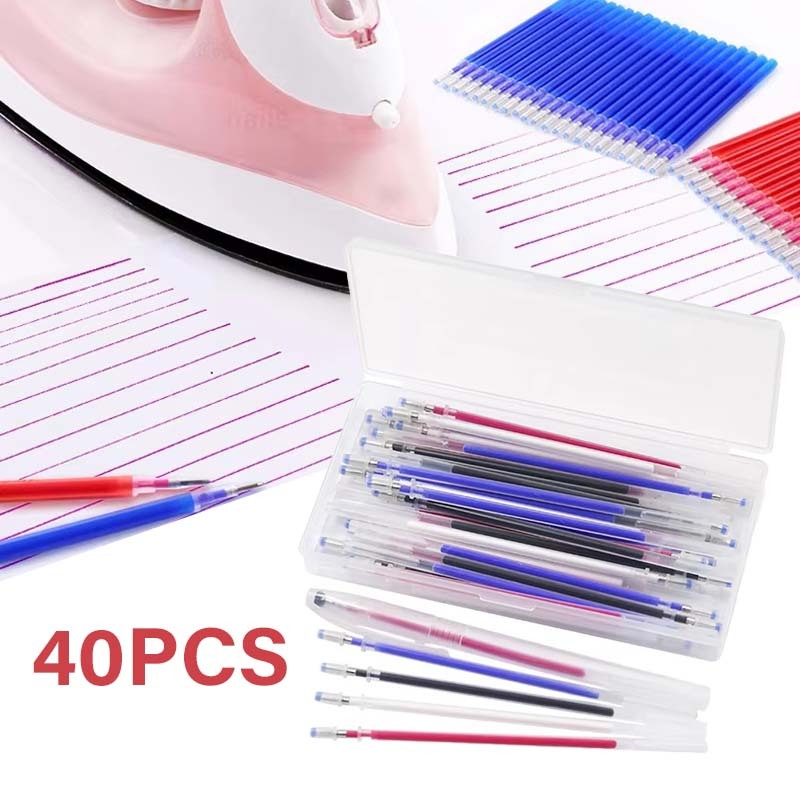 

40pcs Heat Erasable Pen Spidol Jahit Kain Pen Penanda Kain Pen Pola Universal Pulpen Pola Pen Penanda Kain Pulpen Jahit