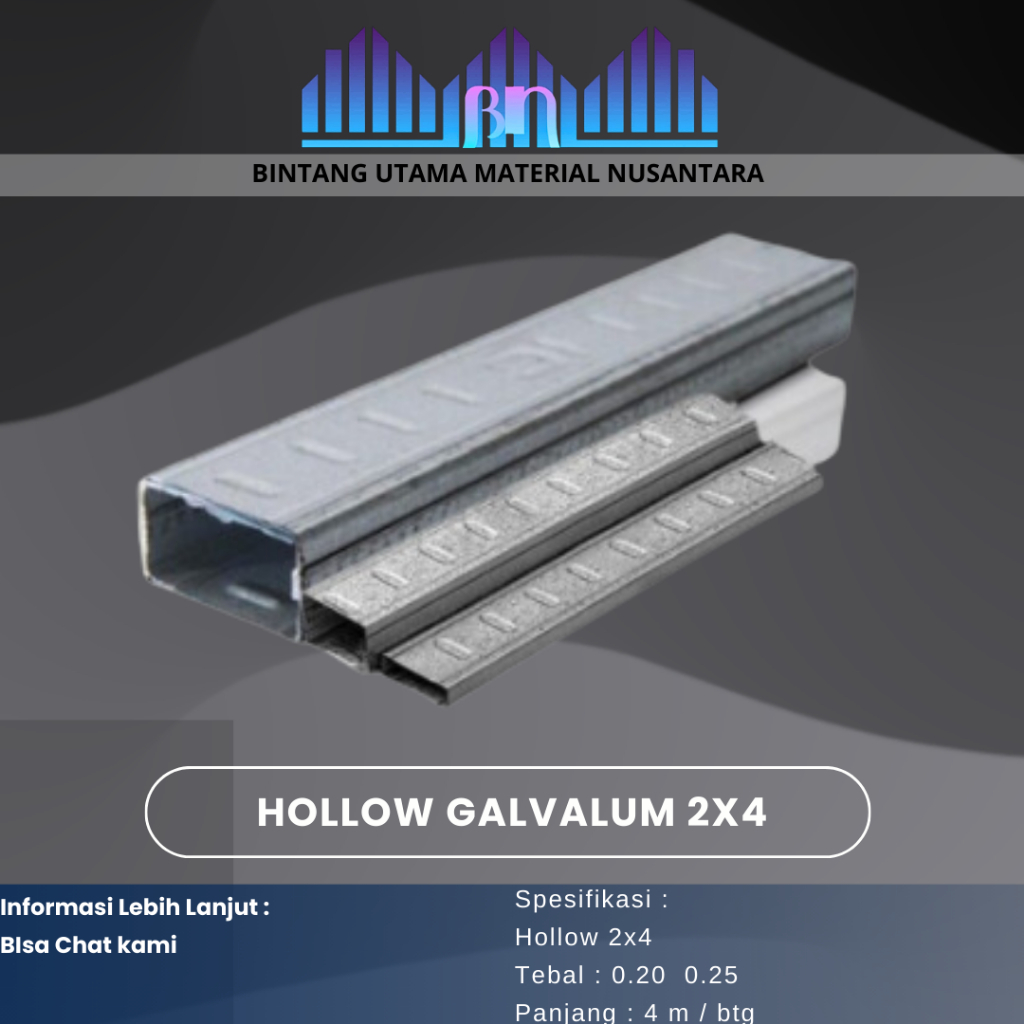 Hollow Galvalum / Baja ringan / galvalum 2x4