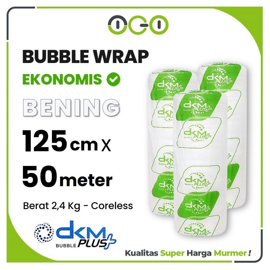 

Plastik Bubblewrap Roll 125cm x 50meter Bening Ekonomis Murah DKMPlus / Plastik Buble Packing Online