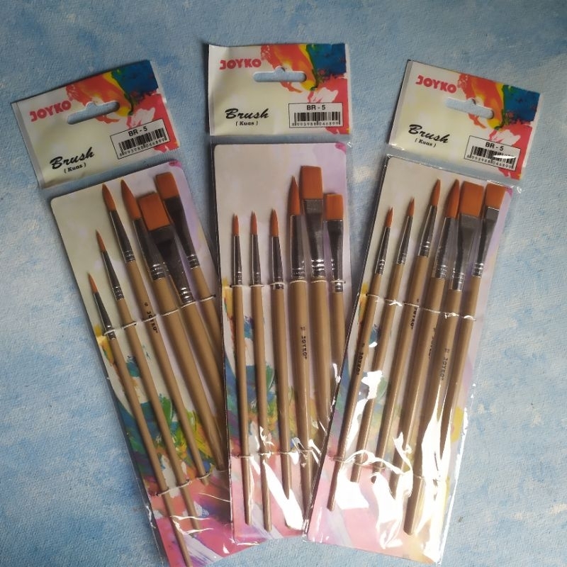 

JOYKO BRUSH SET ACRYLIC BR - 5 / SET KUAS LUKIS CAT AKRILIK AIR POSTER MURAH BERKUALITAS