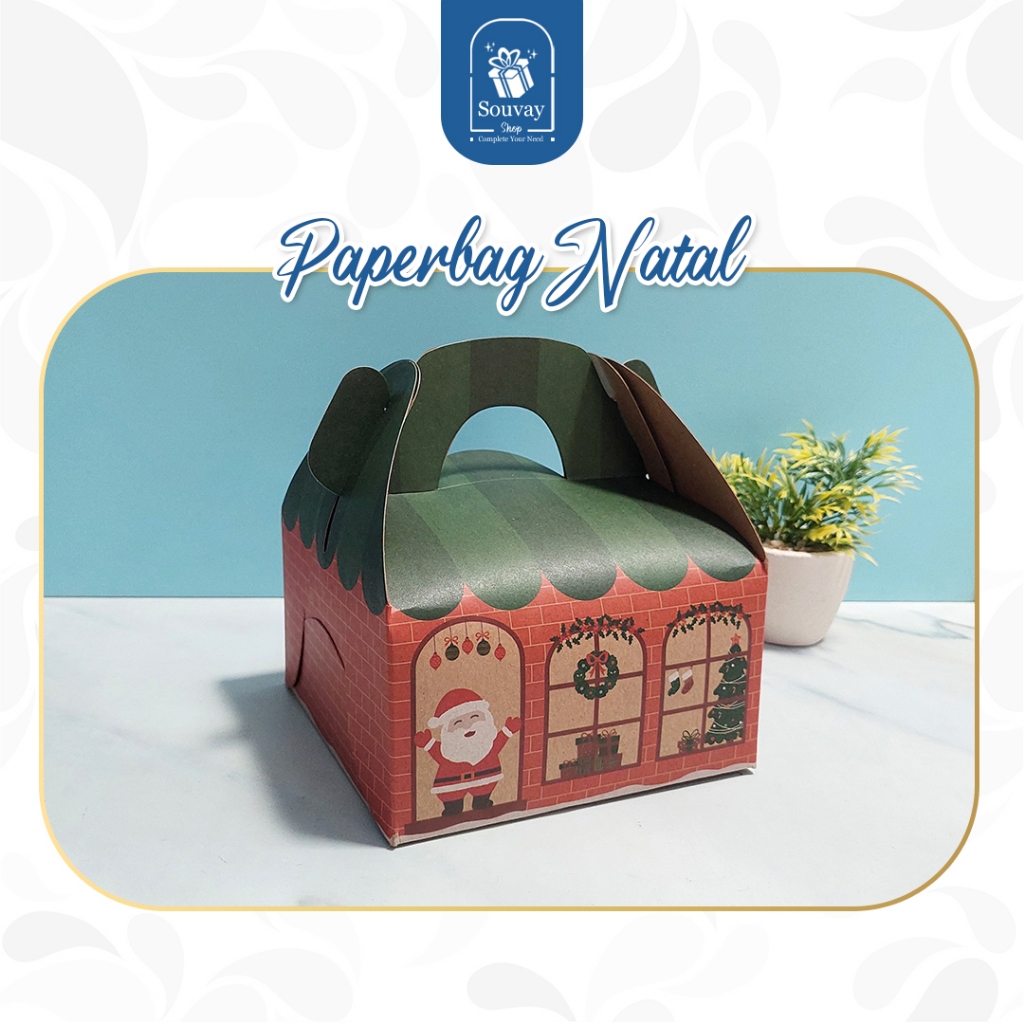 

1PCS - PAPERBAG NATAL - Merry Christmas Box Snack Small Kotak Snack Natal Paperbag Natal Anak Box Natal Kecil Perlengkapan Pesta Natal Murah Meriah