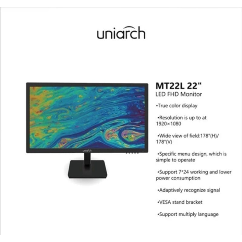 MONITOR LED 22 INCH,FOR PC/CCTV,HDMI/VGA LED FHD 22 INCH