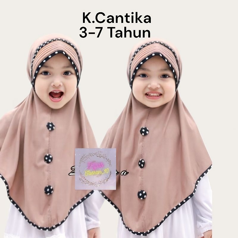 Kerudung Cantika Anak Instant Premium 3-6 Tahun Terbaru | Jilbab Lucu Bayi Perempuan Sekolah Tk | Hi