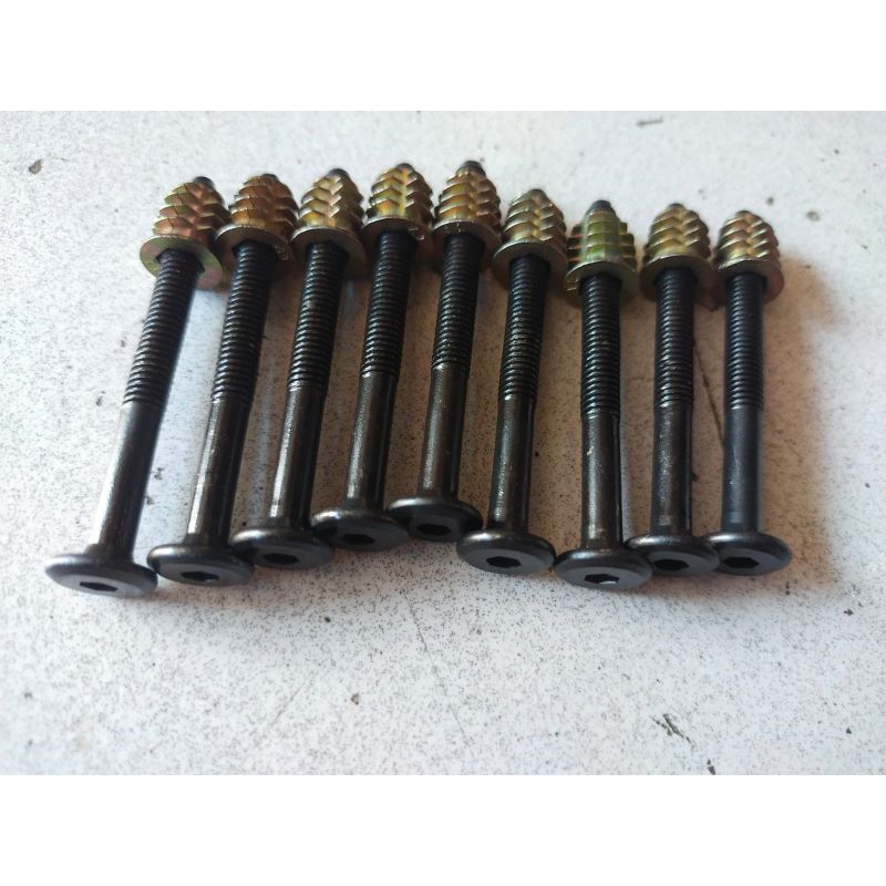10 pcs baut+mur nanas baut speaker MUR Baut set Speaker nanas JCBC M6 panjang 3 sd 7cm baut furnitur