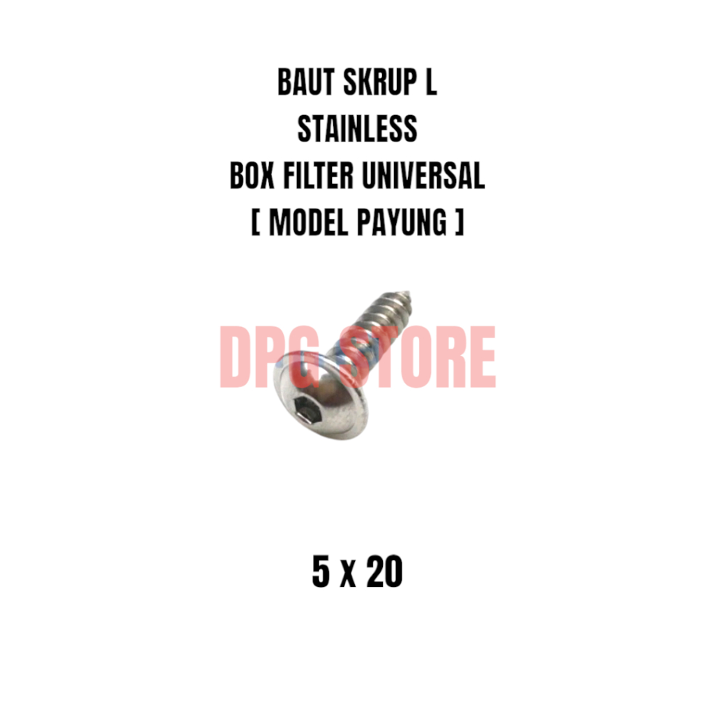 BAUT SEKRUP SKRUP BOX FILTER UNIVERSAL L STAINLESS HEAD 5x20