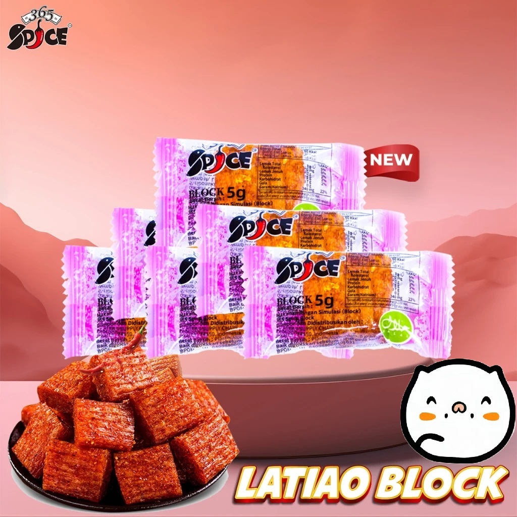 

[HALAL SNACK] LATIAO Block Premium 5g X 20 Pcs | CEMILAN SNACK VEGETARIAN GLUTEN LATIAO MINI | PEDAS SPICY STEAK
