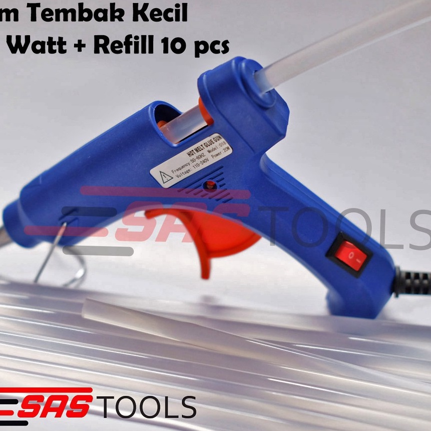 

Terbaik Glue Gun Lem Tembak KECIL 2 watt BIRU Isi Refill 1 pcs