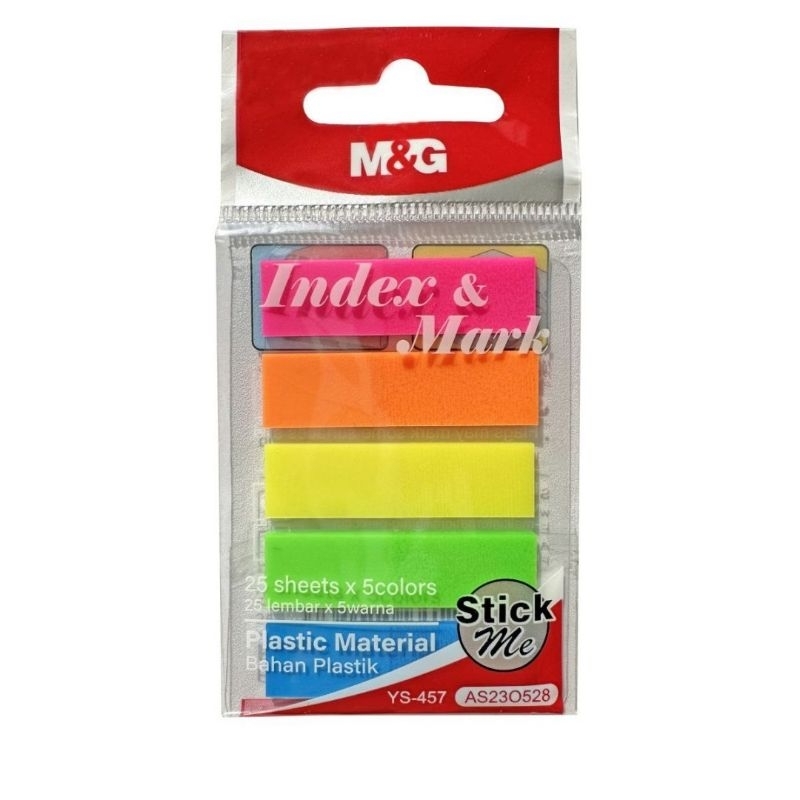 

INDEX MARK M&G AS230528 PLASTIC MATERIAL 25 SHEETS X 5 COLOR / PENANDA HALAMAN BAHAN PLASTIK YS-457 5 WARNA