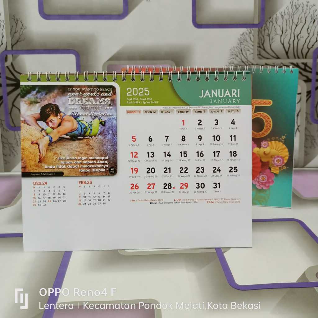 

kalender meja standar 2025 + Sablon