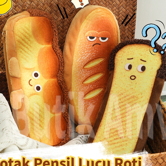 

Kilat CODPencil Case Kain Kotak Lucu Karakter Roti French ToastHamburger Cute Pensil Sekolah Aesthetic Korea