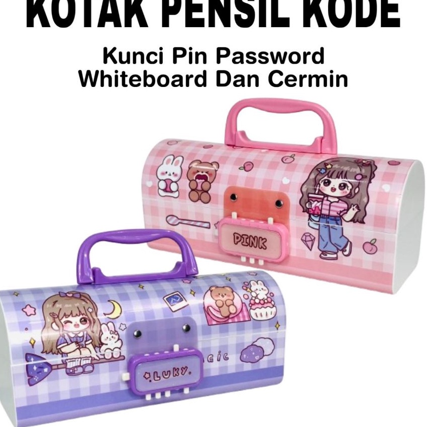 

HJ6 BOS Kotak Pensil Plastik Kode Whiteboard Cermin Kotak Pensil Kode Pencil Case