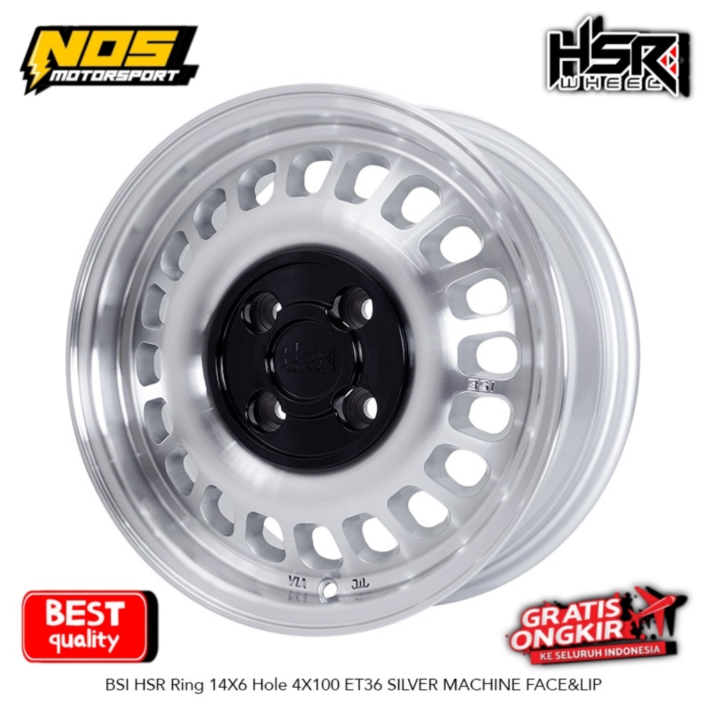 VELG SIGRA BRIO AGYA R14 LEBAR 6 BAUT 4X100 ET36 HSR BSI RING 14 | VELG RACING MODEL KALENG