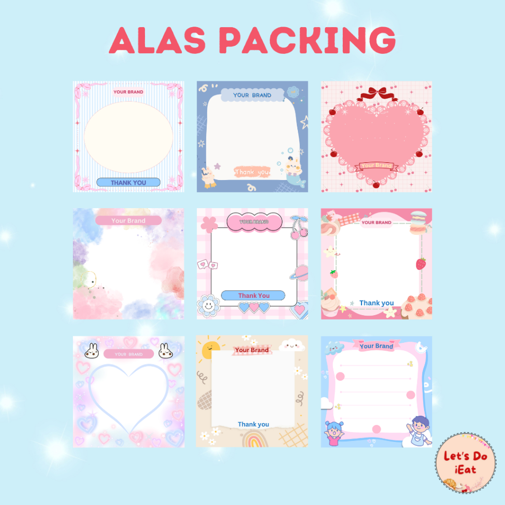 CUSTOM FREE PLASTIK kertas packing alas mini gift snack aksesoris souvenir gelang hadiah olshop