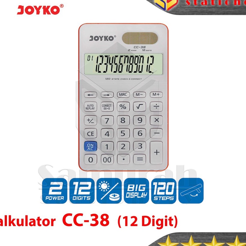 

KF7 Kalkulator Saku Joyko CC 38 Alat Mesin Hitung Meja CC38 Calculator 12 Dit Display
