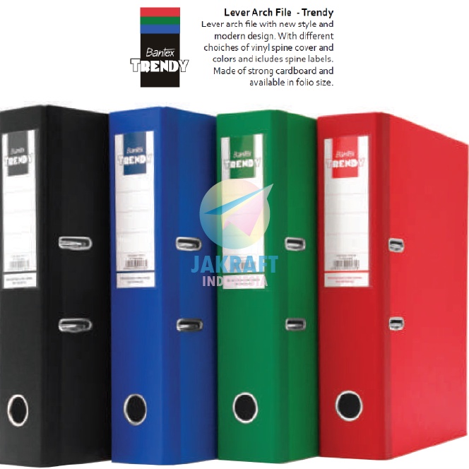 

HJ6 1 Pcs Ordner BANTEX Trendy 1446 FC Folio F4 Size 7 Cm Warna Hitam Biru Merah Hijau