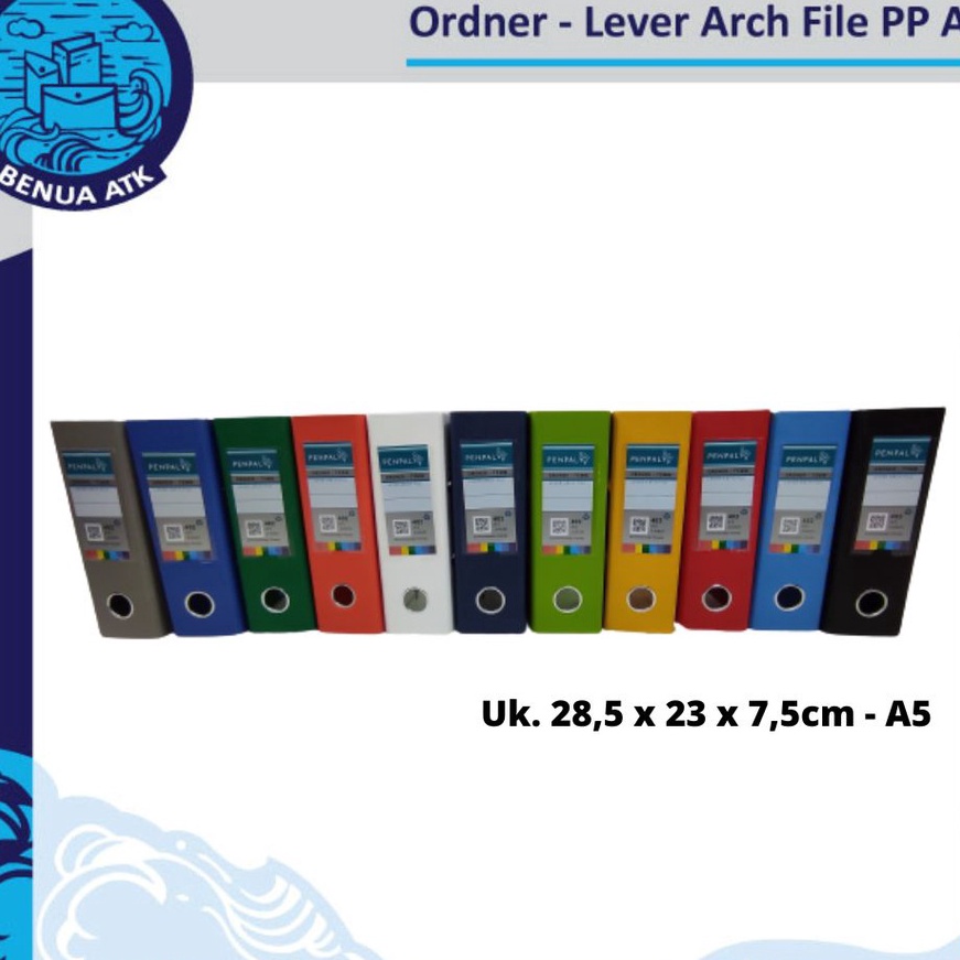 

Terlaris Ordner Lever Arch File PP A5 Penpal PL42
