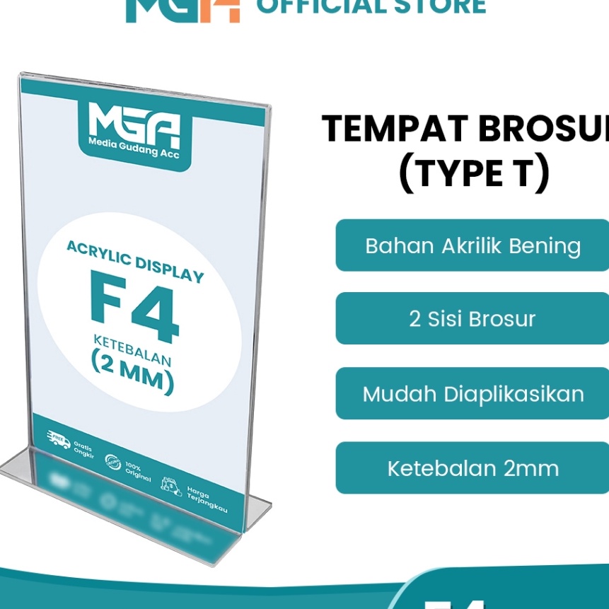 

Boom TEMPAT BROSUR F4 2MM PORTRAIT 2 SISI TENT HOLDER TENT CARD STAND AKRILIK