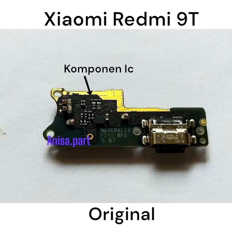 Connector Charger Xiaomi Redmi 9T Original Full Komponen Ic Papan Board Charger Mic Redmi 9T