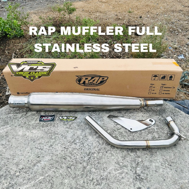 knalpot RAP MUFLER TERBARU FULL STAINLESS cb 125 PLOR nalpot CB 32/35,35 original RAP MUFLER fullset