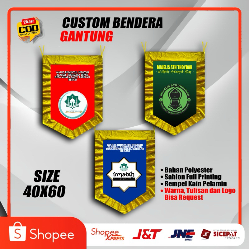 BENDERA VANDEL, BENDERA GANTUNG COSTUM