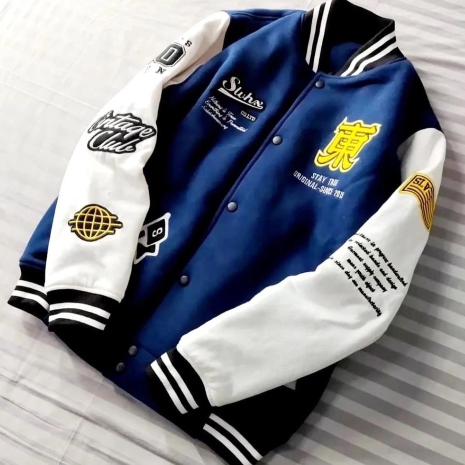 NEW DEALS JAKET VARSITY BASEBALL ORIGINAL FULL BORDIR-JAKET BOMBER VARSITY ORIGINAL-JAKET BASEBALL