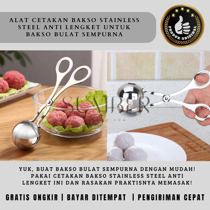 Alat Cetakan Serbaguna untuk Membuat Bakso, Bola Nasi, Bola Cokelat, Bola Buah, Bola Kue, dan Es Kri